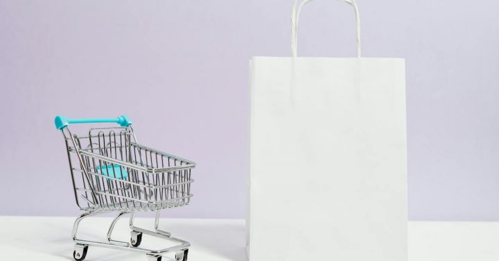 E-commerce Website - Push Cart and a White Paperbag
